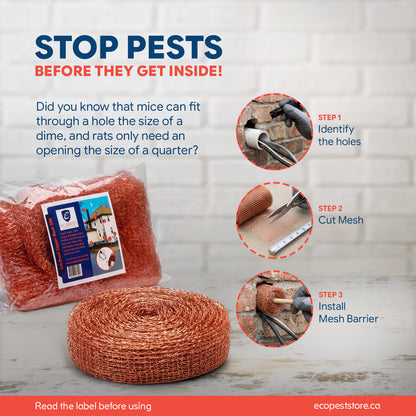 100f - Knitted Copper Mesh Rodent Pest Control for Mouse Rat and most other Pests