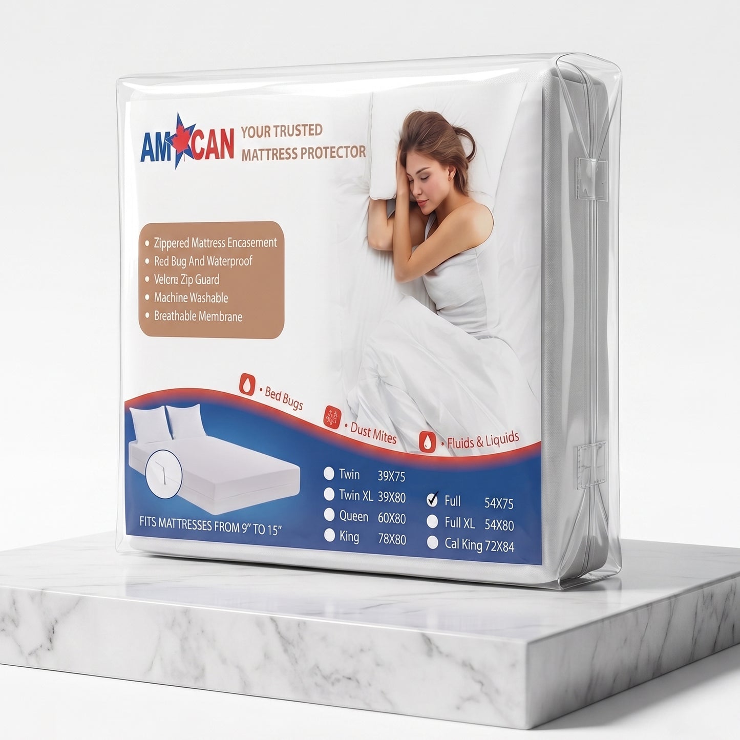 Full Hybrid Zippered Mattress Covers (54x75)