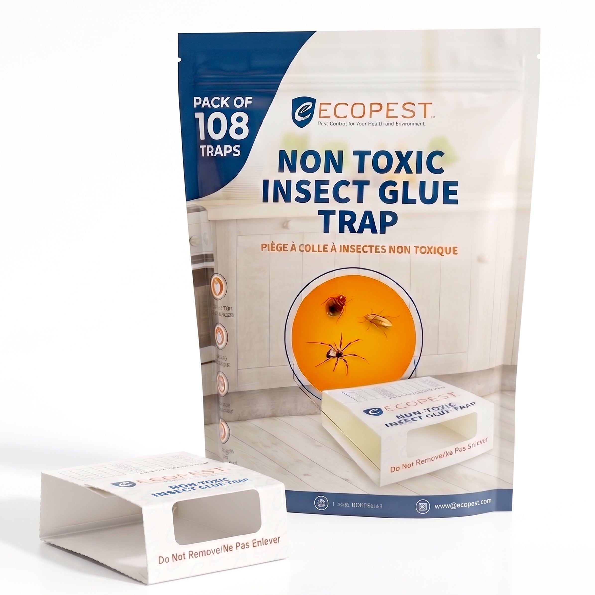 ECOPEST - Insect Trap and Monitor - (36 x Cards = 108 Traps) - A Non-Poisonous Glue Trap That captures and Monitors Insects.…