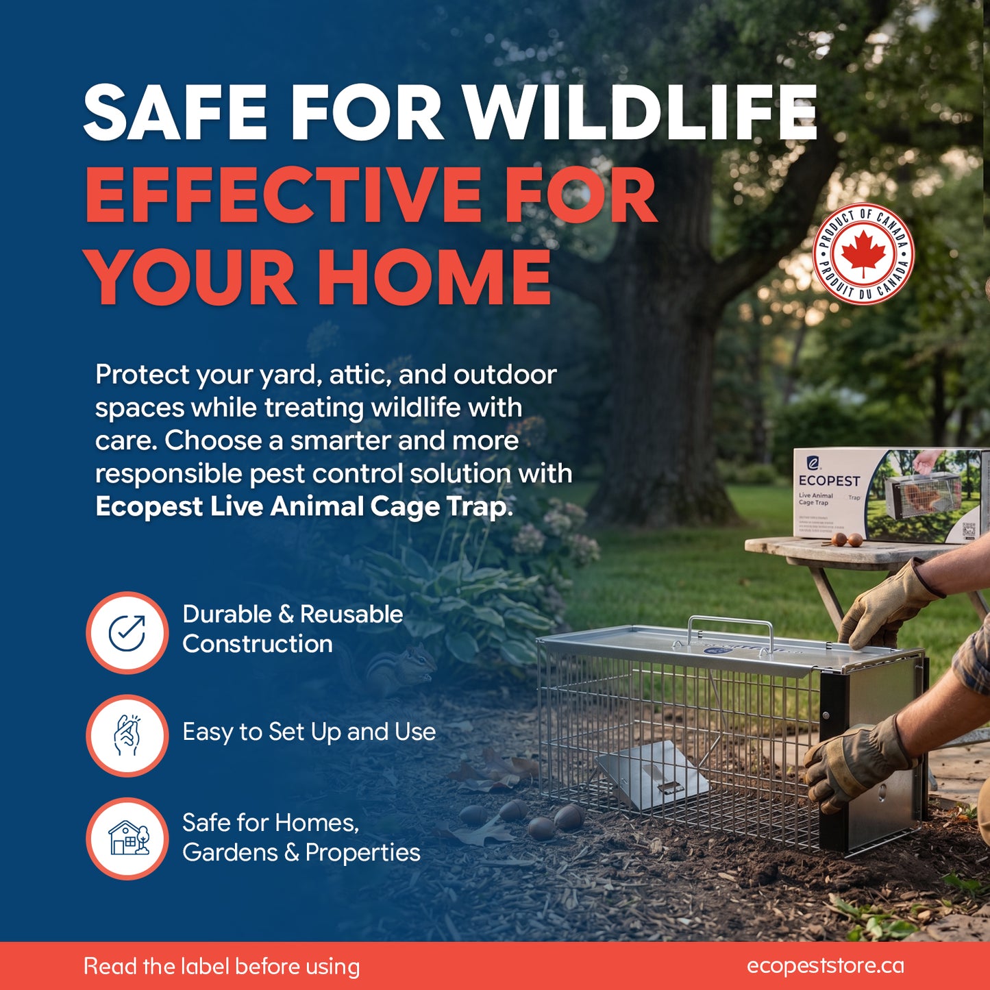 ECOPEST X-Small Professional Style One-Door Animal Trap