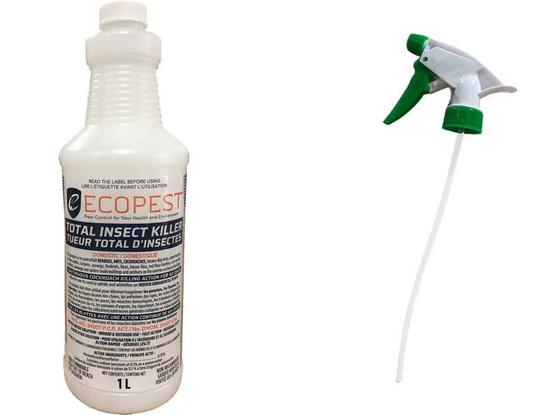 ECOPEST - Bed Bug, Cockroach, Ants TOTAL INSECT KILLER - 1L – Spiders, Plant Bugs and much more