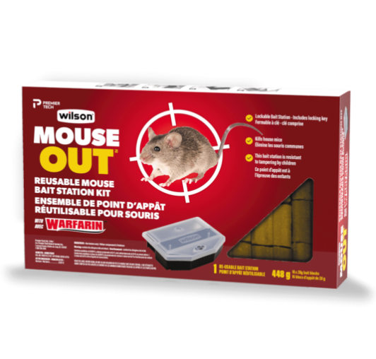 Wilson® MOUSE OUT™ Station d'appât réutilisable pour souris avec Warfarin