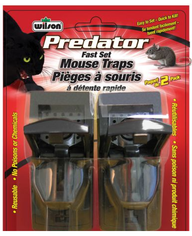 Wilson® Predator® Reusable Fast Set Mouse Traps for Indoor Use | No Poison or Chemicals | 7740410 – 2 Traps